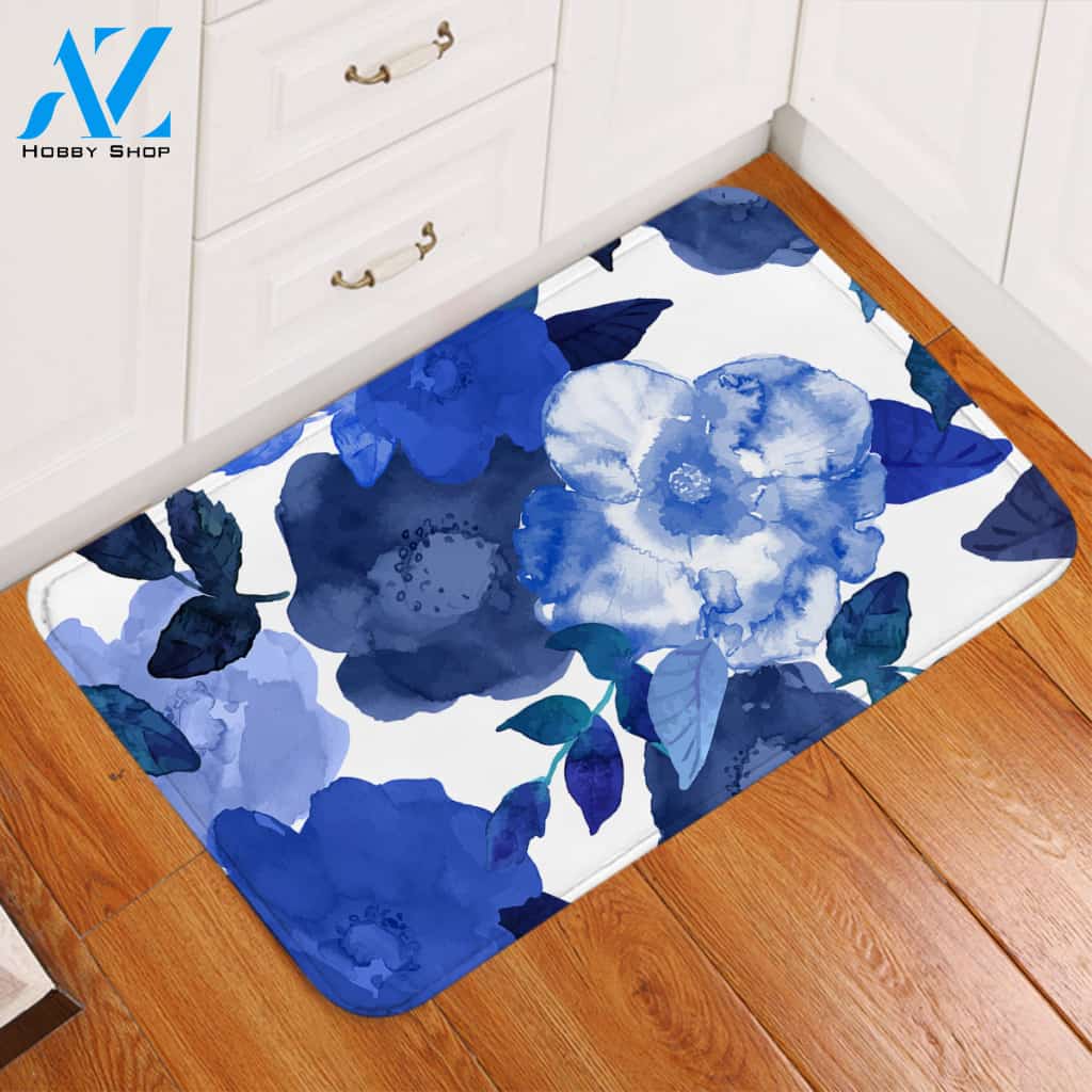 Icy Flowers Door Mat