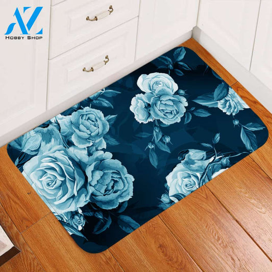 Icy Roses Door Mat