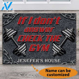 If I Don't Answer Check The Gym Personalized Doormat | Welcome Mat | House Warming Gift