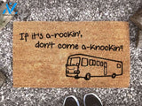 If It's A-Rockin', Don't Come A-Knockin' Camper Doormat Welcome Mat House Warming Gift Home Decor Funny Doormat Gift Idea