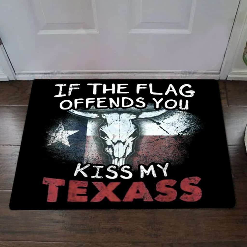 Entryway Mats Outdoor, If The Flag Offends You Kiss My Texas Doormat Funny Door Rugs, Outdoor Front Door Mats