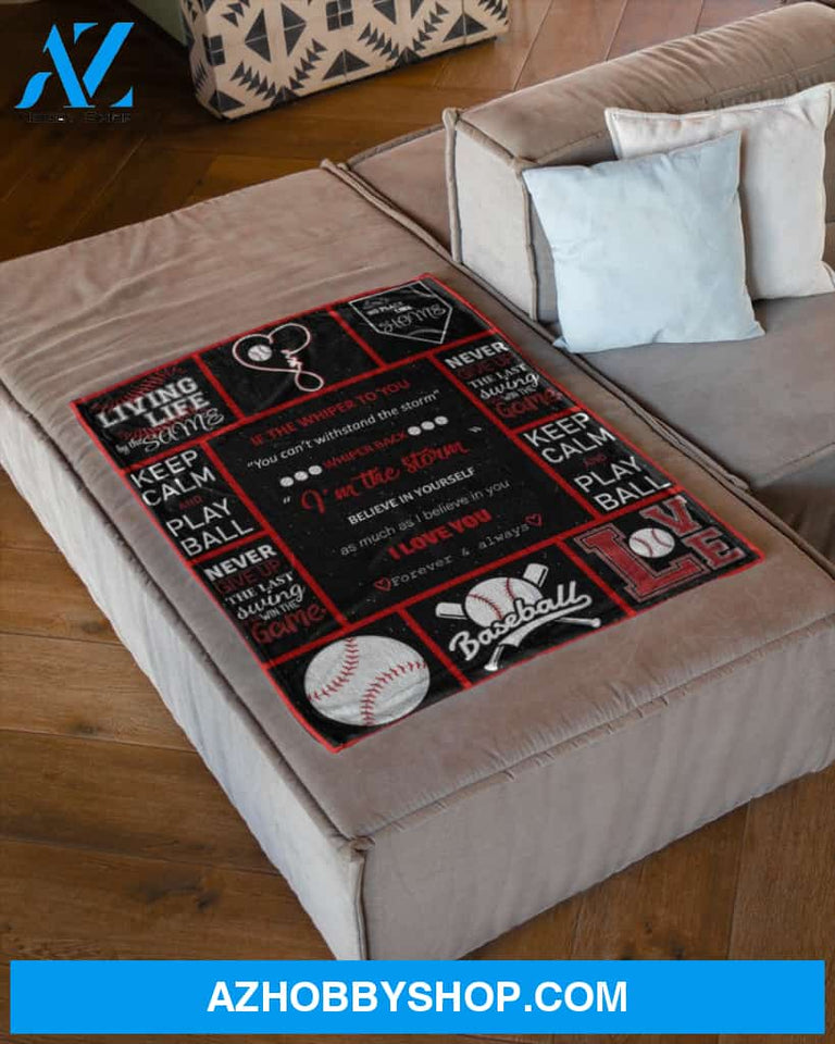 If The Whiper To You ''You Can't Withstand The Storm Whiper Back Blanket Baseball Blanket Gift For Basball Lover Friend Family Birthday Gift Home Decor Bedding Couch Sofa Soft And Comfy
