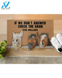 If We Don't Answer Check The Barn The Millers Indoor And Outdoor Doormat Welcome Mat Housewarming Gift Home Decor Funny Doormat Gift Idea