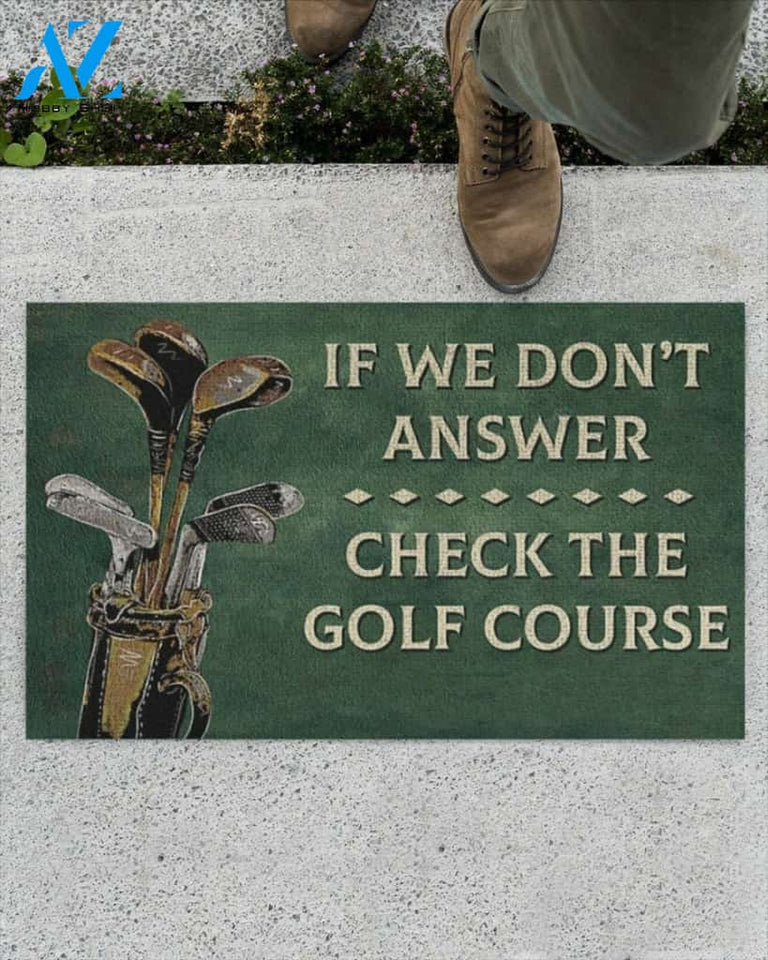 If We Don't Answer Check The Golf Course Vintage Indoor And Outdoor Doormat Gift For Golf Lovers Birthday Gift Decor Warm House Gift Welcome Mat