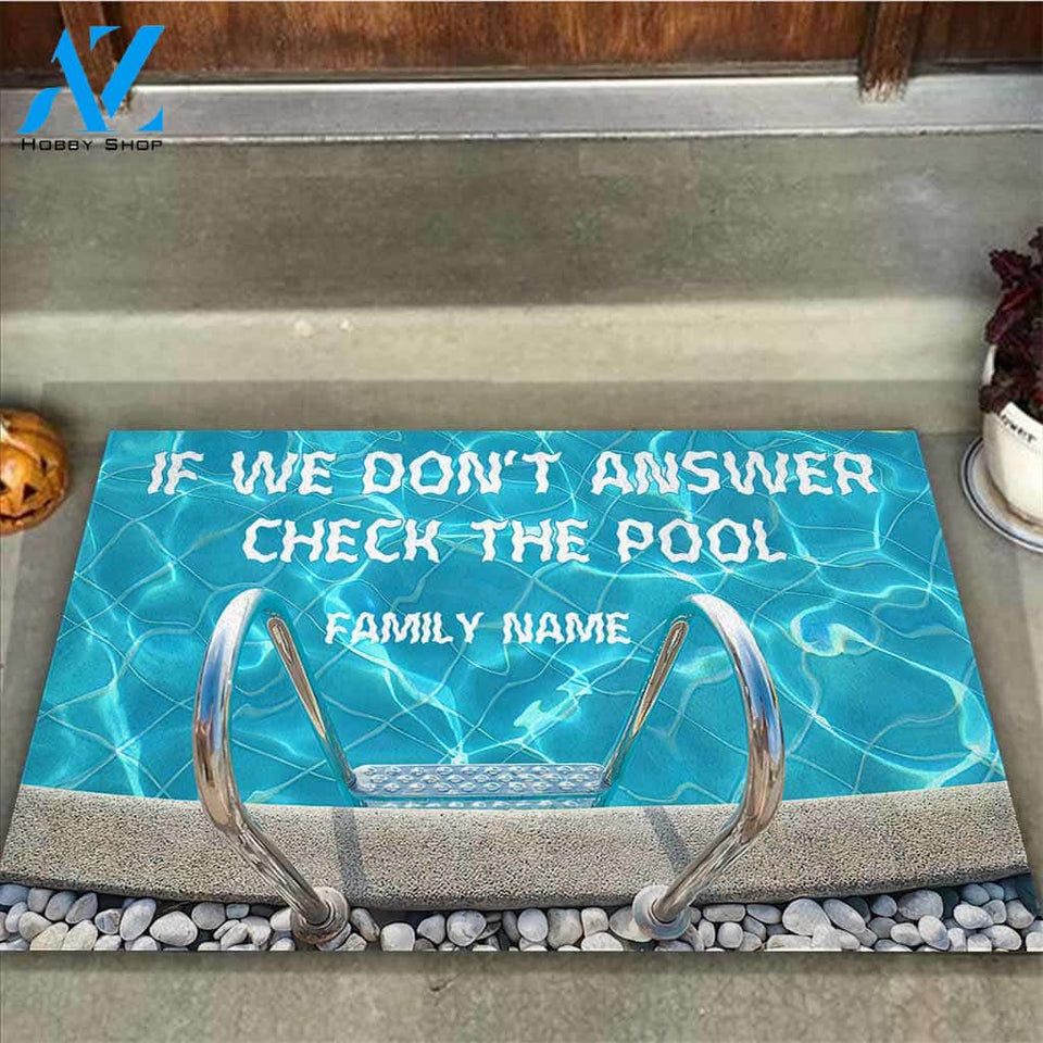 If We Don't Answer - Swimming Personalized Doormat