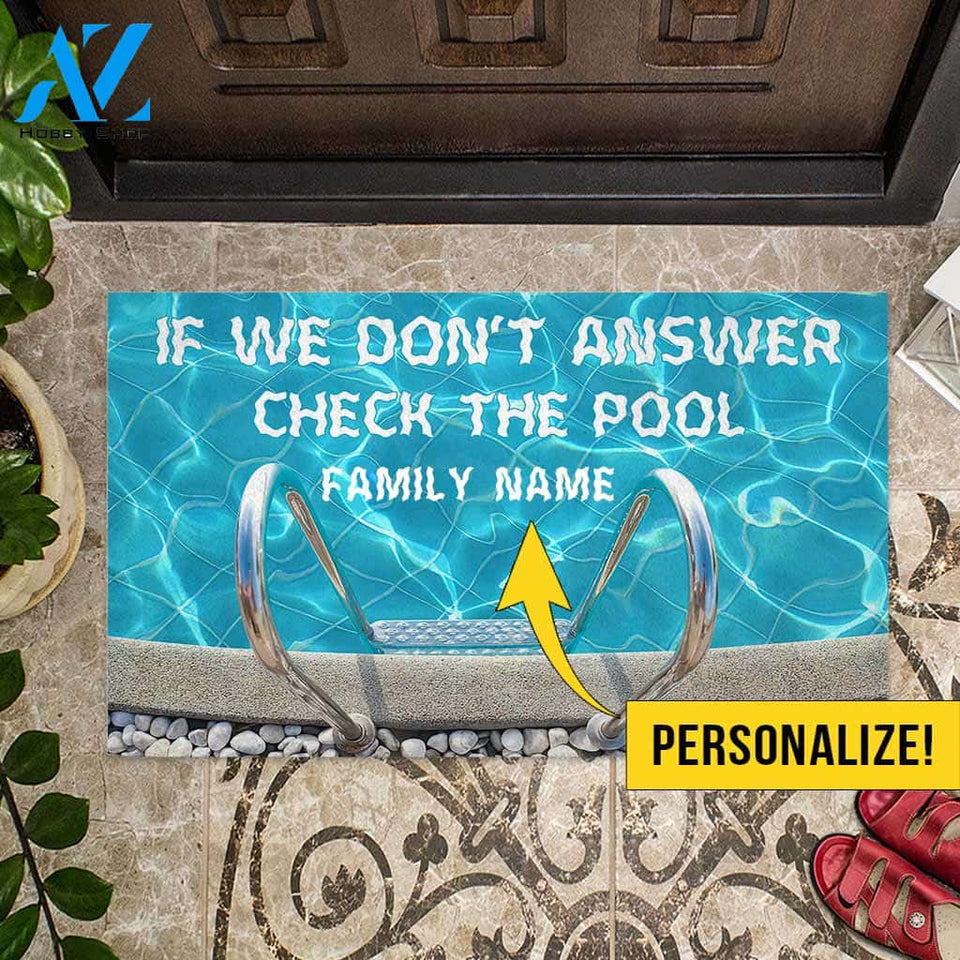 If We Don't Answer - Swimming Personalized Doormat