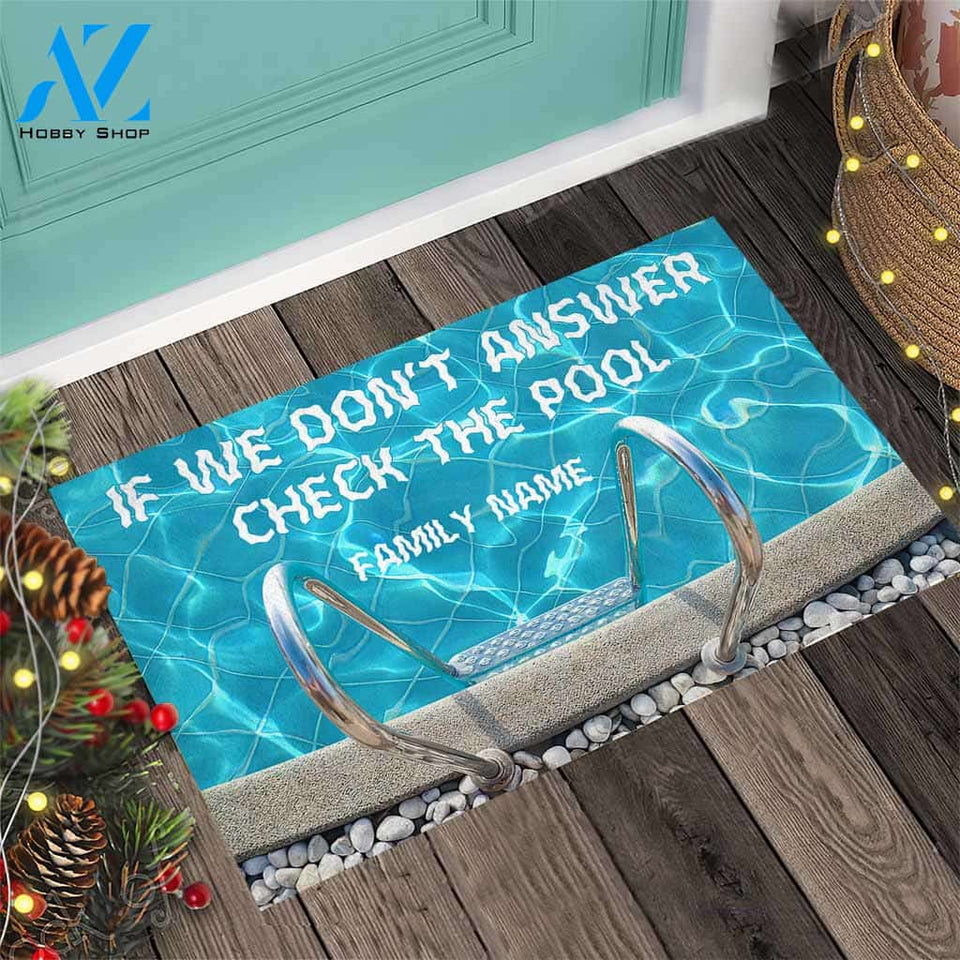 If We Don't Answer - Swimming Personalized Doormat