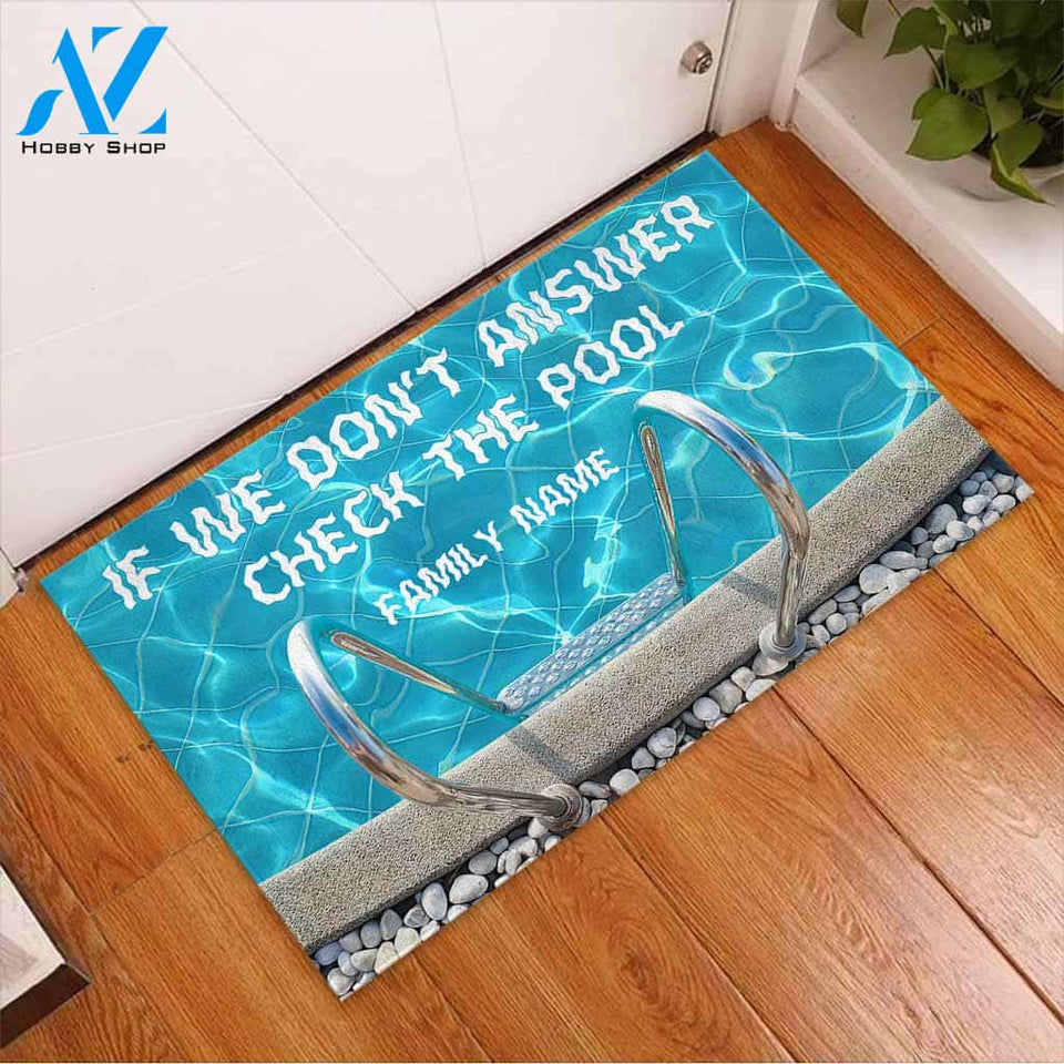 If We Don't Answer - Swimming Personalized Doormat