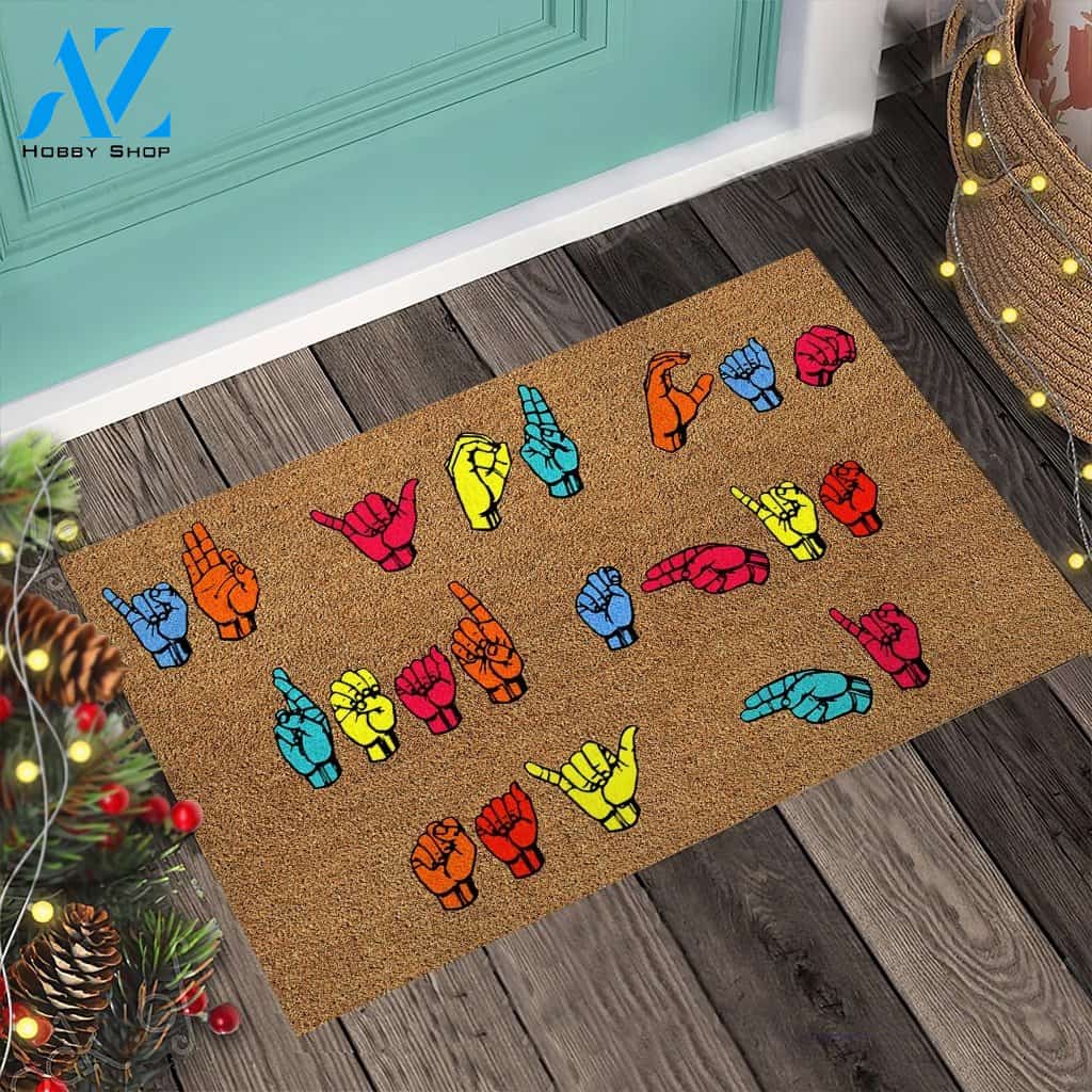 If You Can Read This Say Hi American Sign Language Doormat | Welcome Mat | House Warming Gift