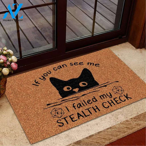 If You Can See Me Cat Doormat, Customized Doormat, Welcome Door Mat, Makes A Perfect Gift