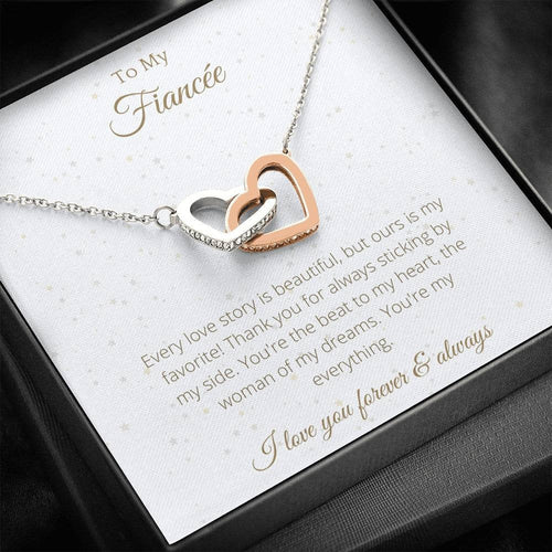 Gift to Future Wife Interlocking Hearts - Husband To Wife Gift, Wife Necklace Gift, Anniversary Gift for Wife, Wife Necklace Message Card 116