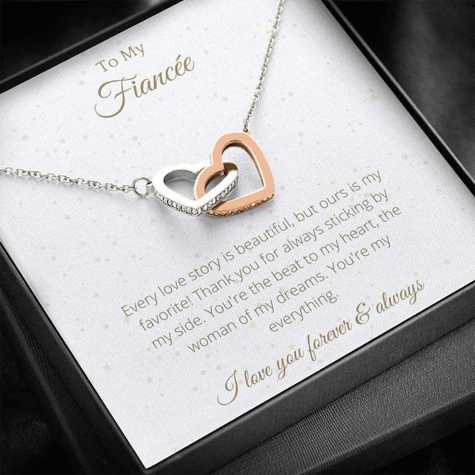 Gift to Future Wife Interlocking Hearts - Husband To Wife Gift, Wife Necklace Gift, Anniversary Gift for Wife, Wife Necklace Message Card 116