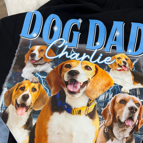 Personalized Photo Upload Dog Men's Vintage Bootleg T Shirts, Personalized Dog Face Shirt, Personalized Bootleg Rap Shirt, Bootleg Rap Tee