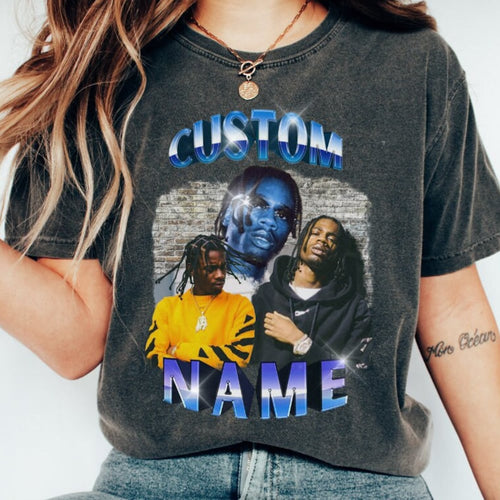Custom Bootleg Rap Tee - Custom Photos and Text, Vintage Tshirt 90s, Bootleg Shirt, Custom Rap Shirt Vintage, Custom Photo and Text, Bootleg