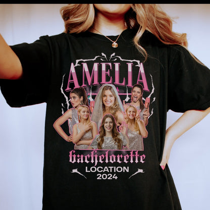 Personalized Bachelorette Shirt, Bridal Party Shirt Custom Photo Bootleg Rap Tee, Unique Bridesmaid Shirt, Custom Bride Shirt