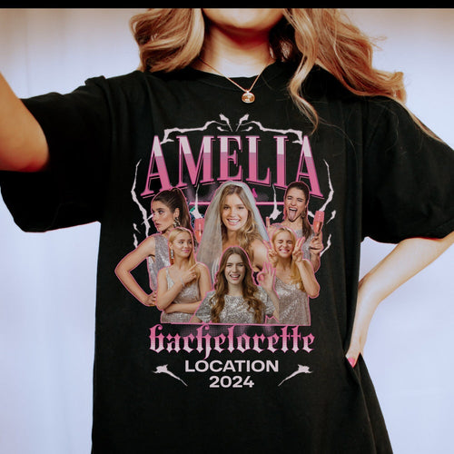Personalized Bachelorette Shirt, Bridal Party Shirt Custom Photo Bootleg Rap Tee, Unique Bridesmaid Shirt, Custom Bride Shirt