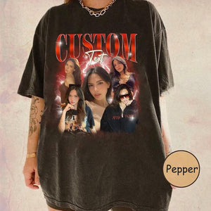 Custom Photo Bootleg Shirt, 90s Vintage Bootleg Shirt, Insert Your Design Tshirt, Custom Bootleg Rap Shirt, custom girlfriend shirt