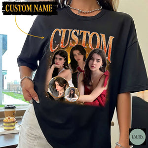 Retro Custom Your Own Bootleg Rap Shirt, Custom Your Photo, Vintage Graphic 90s Shirt, Gift for Girlfriend, BF Gift, Gift for Wife, Husband