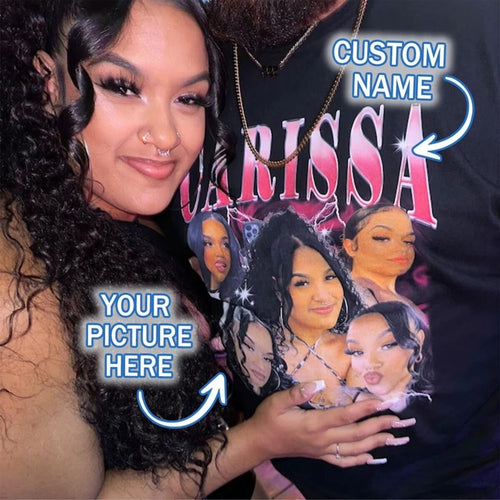 Custom Bootleg Rap Tee, Vintage Custom Funny Rap Shirt, Custom Photo Vintage T Shirts, Insert Your Design, Custom Girlfriend Shirt,y2k,