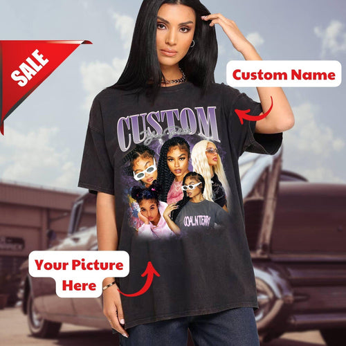 Custom 90S Vintage Bootleg Shirt, Custom Your Own Bootleg Shirt, Custom Bootleg Rap Tee, Custom Photo Shirt, Custom Girlfriend Shirt