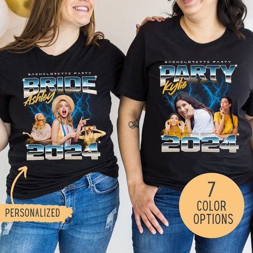 Custom Bootleg Rap Tee,Bootleg Bachelorette T-Shirt,Personalized Bottleg Bride Tshirt,Vintage Graphic 90s Tshirt,Custom Photo Shirt,Group