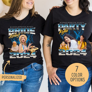 Custom Bootleg Rap Tee,Bootleg Bachelorette T-Shirt,Personalized Bottleg Bride Tshirt,Vintage Graphic 90s Tshirt,Custom Photo Shirt,Group