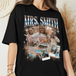 Custom Photo Teacher Bootleg Rap Tee, Best Teacher Era Shirt, Favorite Teacher Gift, Teacher Day Gift, Personalized School Teacher Shirt