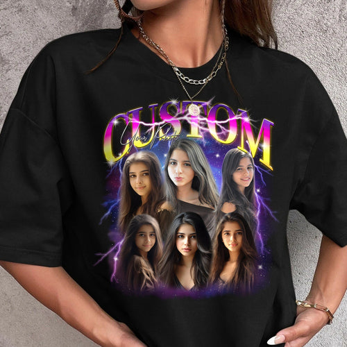 Custom Bootleg Rap Tee, Custom Your Own Bootleg Shirt, Vintage Retro Graphic 90s Tshirt, Custom Photo Shirt, Insert Your Own Design Shirt