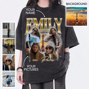 2024 Custom Bootleg Rap Shirt, Insert Your Background, Personalized Rap Tee Photo Vintage Shirt, Your Own Photos, Custom Girlfriend T-Shirt