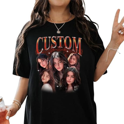 Custom Bootleg Rap Tee, I Love My Wife Shirts for Men, Vintage Graphic Shirt with Faces On Them Custom