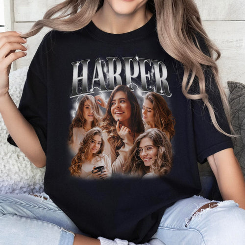 Custom Bootleg Rap Tee, Personalized Photo Vintage 90s Shirts, Custom Girlfriend Shirt, Vintage Shirt For Boyfriend, Valentine Gifts For Her