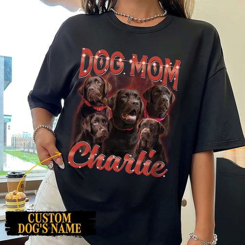 Custom Bootleg Rap Tee For Dog Mom, Personalized Dog Photos Bootleg Shirt, Retro Vintage Bootleg Shirt, Custom Photo Gift For Dog Owner