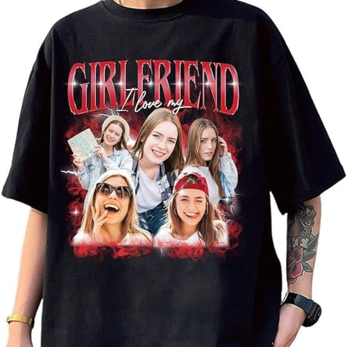 Custom Your Own Bootleg Rap Tee Shirts, Custom I Love My Girlfriend Shirt, Custom Graphic Tees, Custom Valentine Shirt