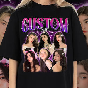 Custom Bootleg T-Shirt, Shirt With Girlfriend Face, Custom Photo Vintage T Shirts, Custom Graphic Tees, Women's Custom Tee, Valentine Gift