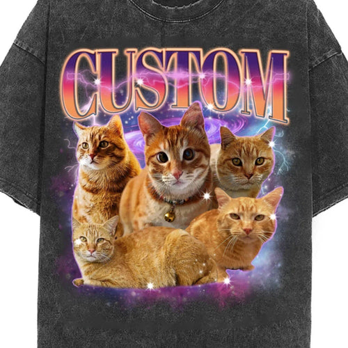 Custom Your Pet Bootleg Shirt, Retro Collage Cat Shirt, Custom Pet Shirt, Retro 90's Custom Shirt, Women's Custom Tee, Christmas Gift Shirt,