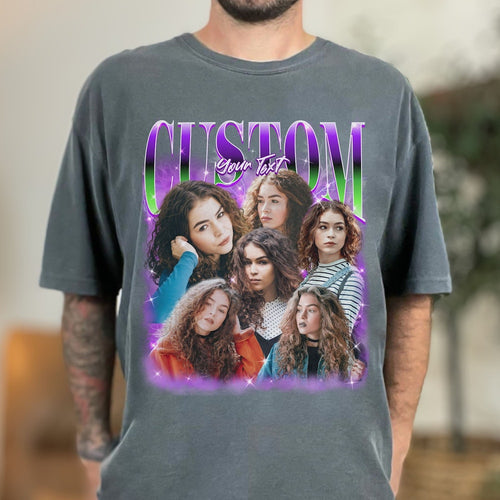 Custom 90s Bootleg Shirt Personalized Name and Photo, Vintage Graphic Y2K Bootleg Rap Tee, Funny Boyfriend Girlfriend Tshirt