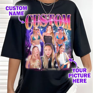 Custom Bootleg Rap Tee, Vintage Custom Funny Rap Shirt, Custom Photo Valentine T Shirts, Insert Your Design, Custom Girlfriend Shirt