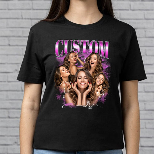 Custom Bootleg Rap Tee, Custom Your Own Bootleg Shirt, Vintage Retro Graphic 90s T-shirt, Custom Photo Shirt, Insert Your Own Design Shirt