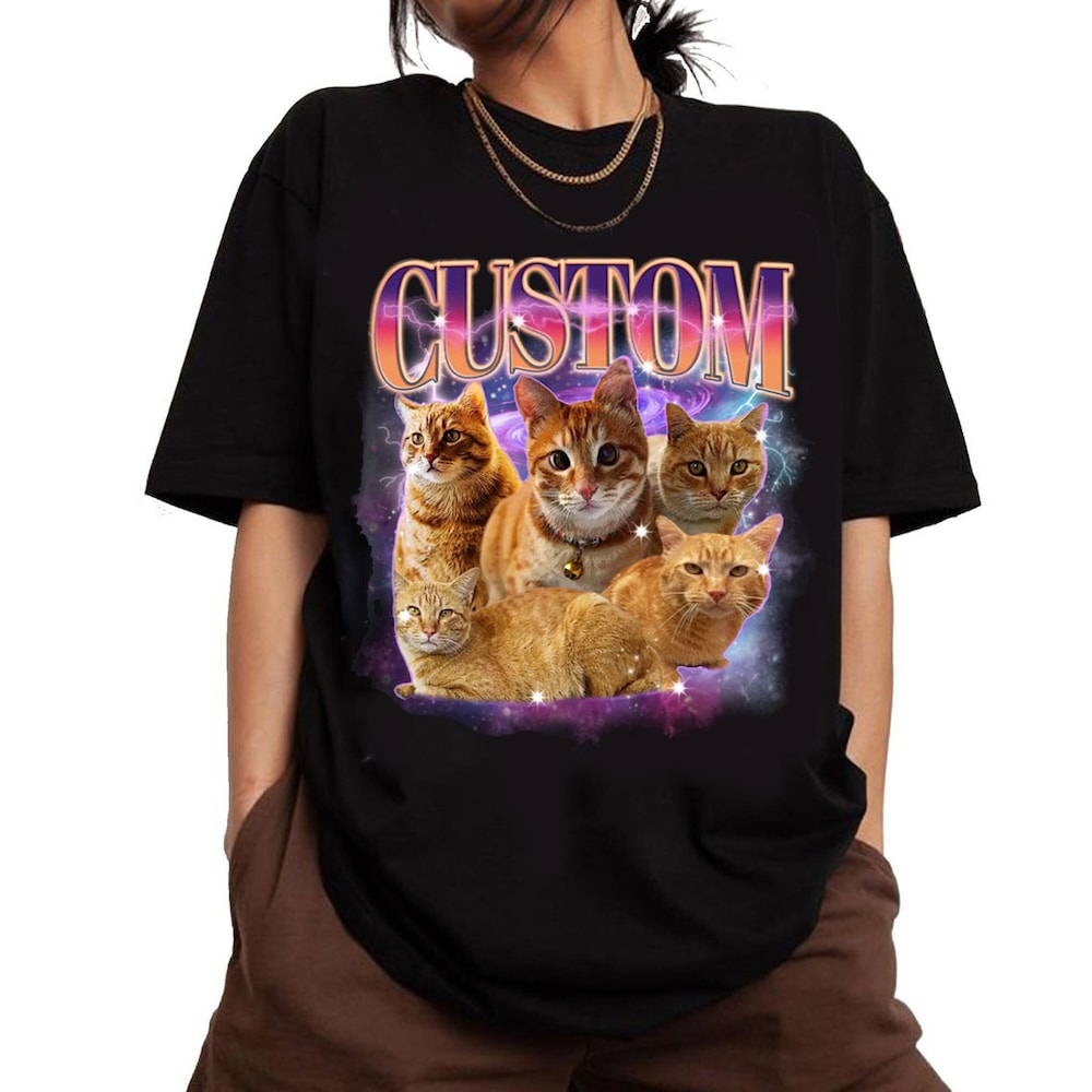 Custom Pet Bootleg Rap Tee, Cat Bootleg Retro 90's Tee, Custom Pet Photo Shirt, Cat CUSTOM Your Own Bootleg Idea Here, Cat Lover