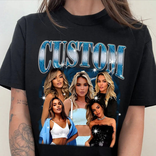 Custom Photo Bootleg T Shirt With Face Girlfriend Vintage Rap Tee, Custom Bootleg Rap Tee T shirt, Custom Photo Shirt, CUSTOM Bootleg