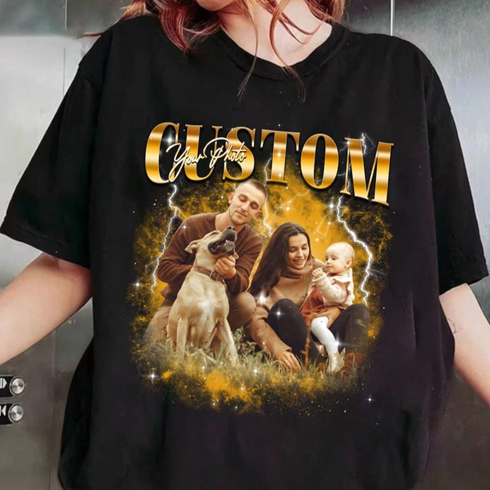Personalized Photo Bootleg Rap, 90s Vintage Bootleg Shirt, Custom Bootleg Rap Tee, Custom Shirt