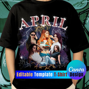 Editable Custom Your Own Bootleg Tee Canva Templates Retro Custom Bootleg Rap Tee Personalized Bootleg Custom Your Photo Vintage Graphic 90s
