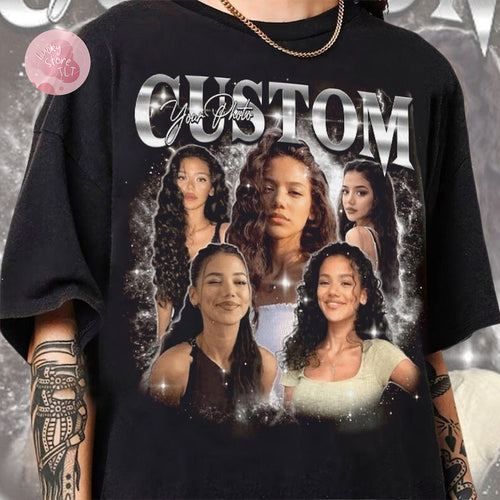 Custom Bootleg Rap Tee, Vintage Custom Funny Rap Shirt, Custom Photo Vintage T Shirts, Custom Girlfriend Shirt, Valentine Gift For Boyfriend