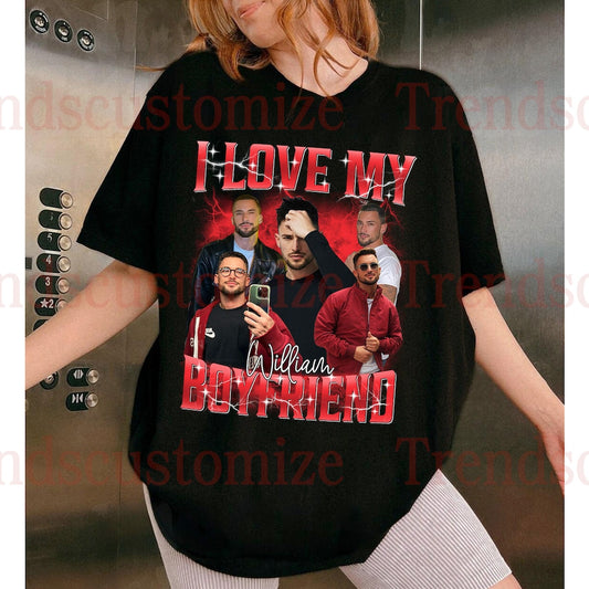 Custom Bootleg Rap Tee, Custom Boyfriend Tee, I Love My Boyfriend Vintage T Shirts, Your Own Picture Idea, Personalized Valentine Gifts