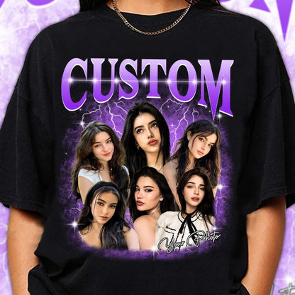90s Vintage Bootleg Shirt, Personalized Bootleg Rap Tee, Custom Photo Shirt, Custom Your Own Bootleg, Custom Girlfriend Photo Shirt