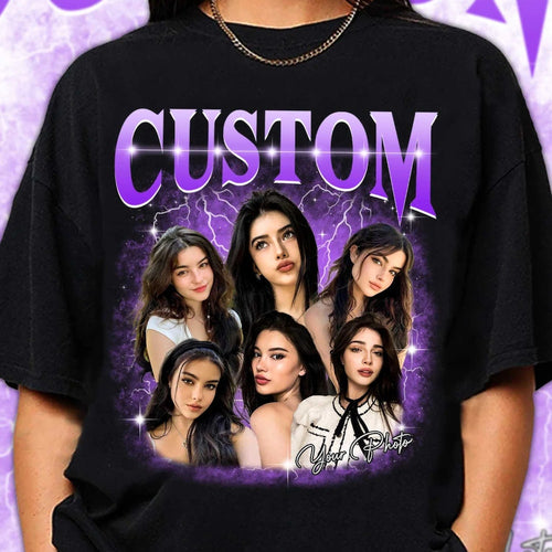 90s Vintage Bootleg Shirt, Personalized Bootleg Rap Tee, Custom Photo Shirt, Custom Your Own Bootleg, Custom Girlfriend Photo Shirt