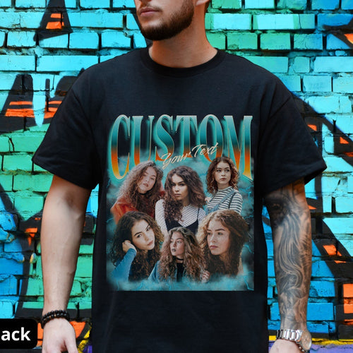 Custom Bootleg Rap Tee, Vintage Graphic 90s Tshirt, Shirt With Girlfriend Face, Retro Custom Funny Rap Shirt Insert Your Design Custom Photo