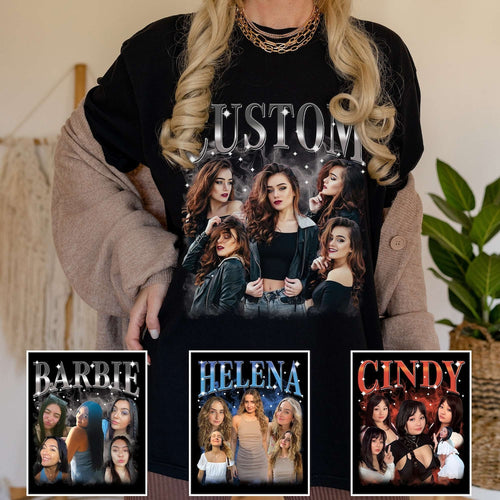 Custom Bootleg Rap Tee, Custom Your Own Bootleg Shirt, Custom Photo Vintage Tee, Custom Valentine Day Shirt Gift For Him Her