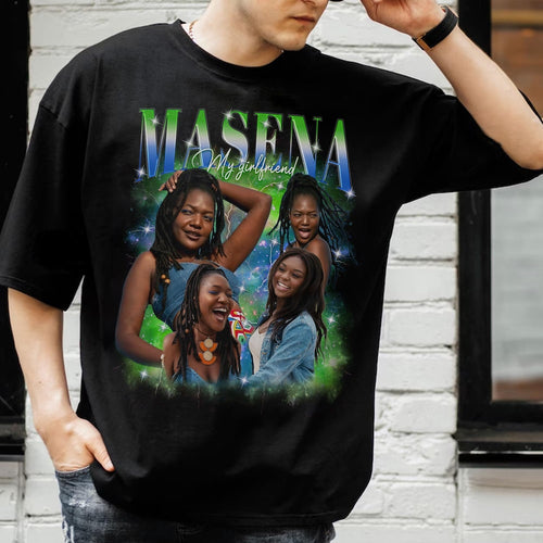 Custom Custom Bootleg Rap Tee, Custom Girlfriend Face Shirt, Custom Photo 90s Vintage Shirt for Boyfriend, Your Own Rap Tee Shirts for lover