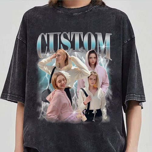 Custom Bootleg Rap Tee, Personalized Photo Bootleg Shirt, Vintage Graphic 90s Shirt, Custom Girlfriend Tee, Custom Face Shirt,Valentine Gift
